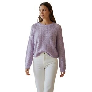 ANTISTAR  Lavender Y2K Fairy Babydoll Cropped Knit Top NWT Size‎ S